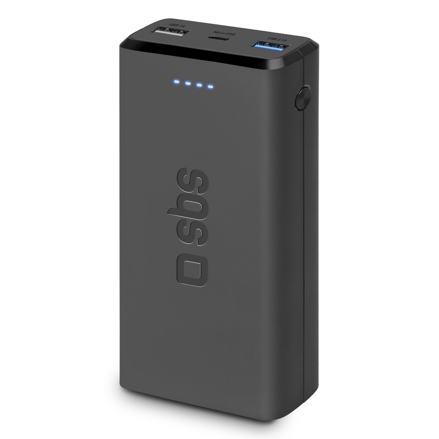 SBS PowerBank 20K SLIM 20.000 mAh - Ricarica Rapida, Intelligent Charge (IC), 1x USB-C, 2x USB-A, Design Slim, Nero