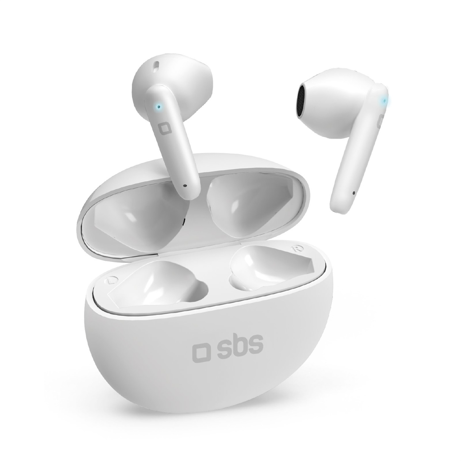 SBS Twin Pure Drops - Cuffie Auricolari Semi In-Ear True Wireless Stereo con Microfono HD e Controlli Touch, Autonomia di 35 Ore