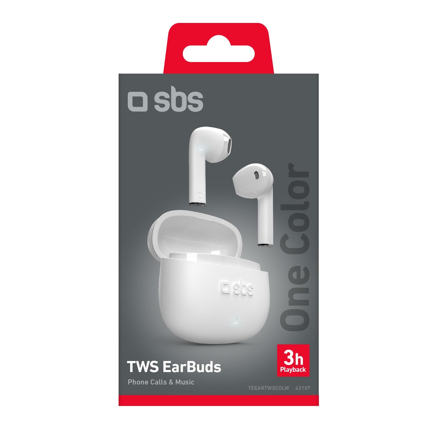 SBS TEEARTWSCOLW Auricolari True Wireless Stereo (TWS) In-ear Bluetooth Bianco per Musica e Chiamate