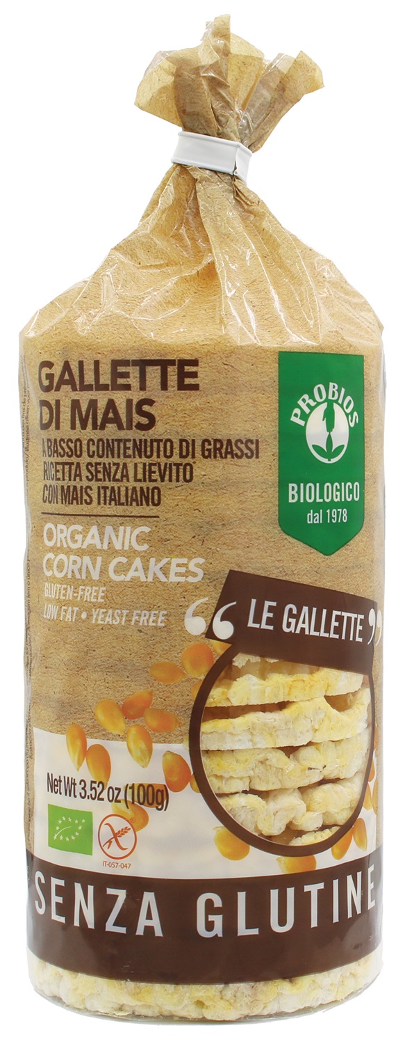 Probios Galletta di Mais con Sale 100 g - Senza Glutine, Senza Lievito, Biologico