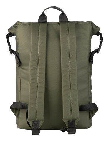 Tucano Zaino Rollo 15.6'' Verde Militare - Chiusura Arrotolabile, Tessuto Riciclato, Resistente all'Acqua