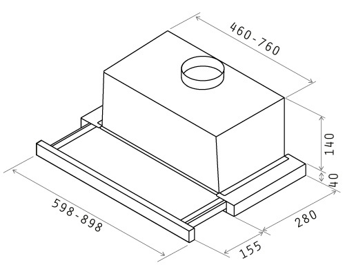 Elica ELITE14 LUX GRIX/A/60 Cappa da Incasso Aspirante 60 cm Argento e Acciaio Inox, Potenza 336 m³/h, 3 Velocità, Illuminazione Alogena