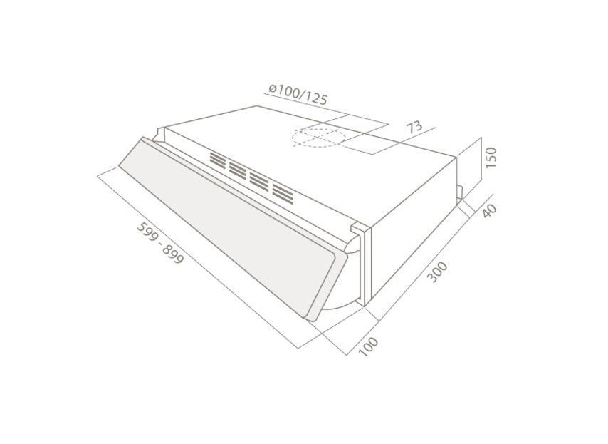 Elica Cappa Sottopensile Estraibile T ST GR/F/90 90 cm Argento Acciaio Inossidabile Filtrante 170 m³/h