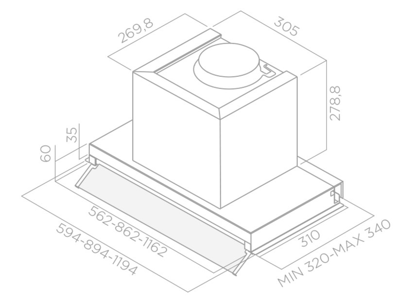 Elica Boxin IX/A/120 Cappa Aspirante Integrata 120 cm Acciaio Inox 430 m³/h 45 dB