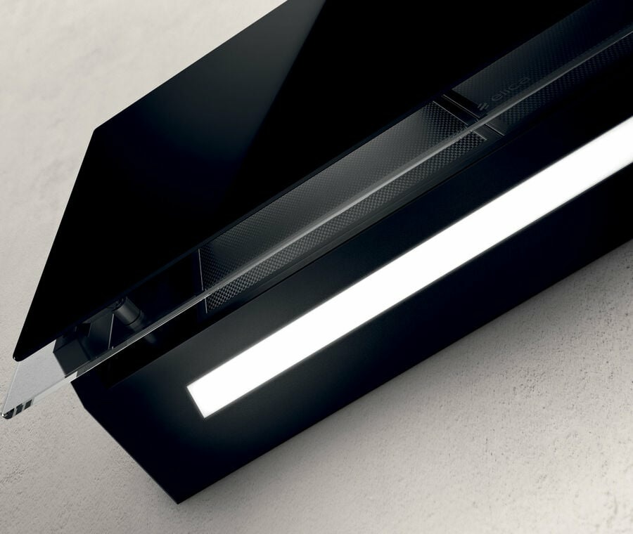 Elica Elle BL/F/80 Cappa Aspirante a Parete Nero 80 cm 650 m³/h Classe A