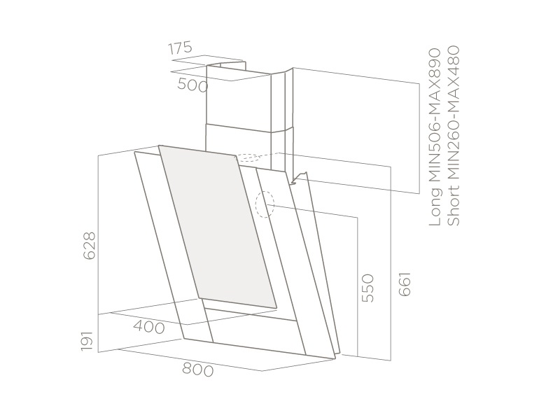 Elica PRF0010404A ICO Cappa a Parete Aspirante 80 cm Nero 801 m³/h Classe E, 60 dB, Comandi Touch, Filtro Antigrasso in Alluminio, Illuminazione LED