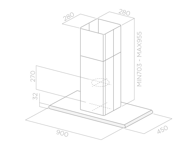 Elica GALAXY ISLAND BLIX/A/90X45 Cappa ad Isola Aspirante Nero 647 m³/h Acciaio Inox e Vetro
