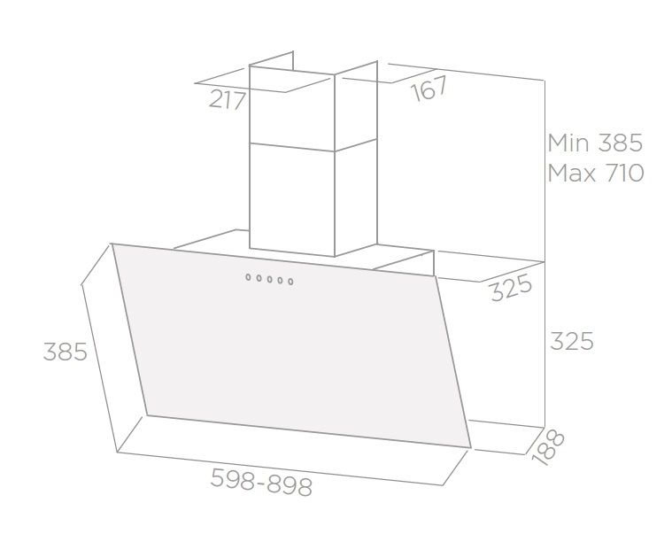 Elica Shire BK/A/60 Cappa Aspirante a Parete 60 cm Nero - Classe A, 650 m³/h, Illuminazione LED