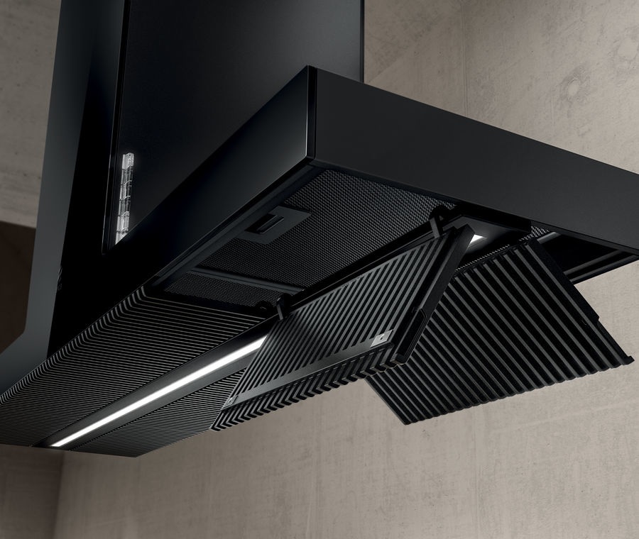 Elica HAIKU ISLAND BL/A/120 Cappa ad Isola 120 cm Vetro Nero Aspirante 720 m³/h Classe A