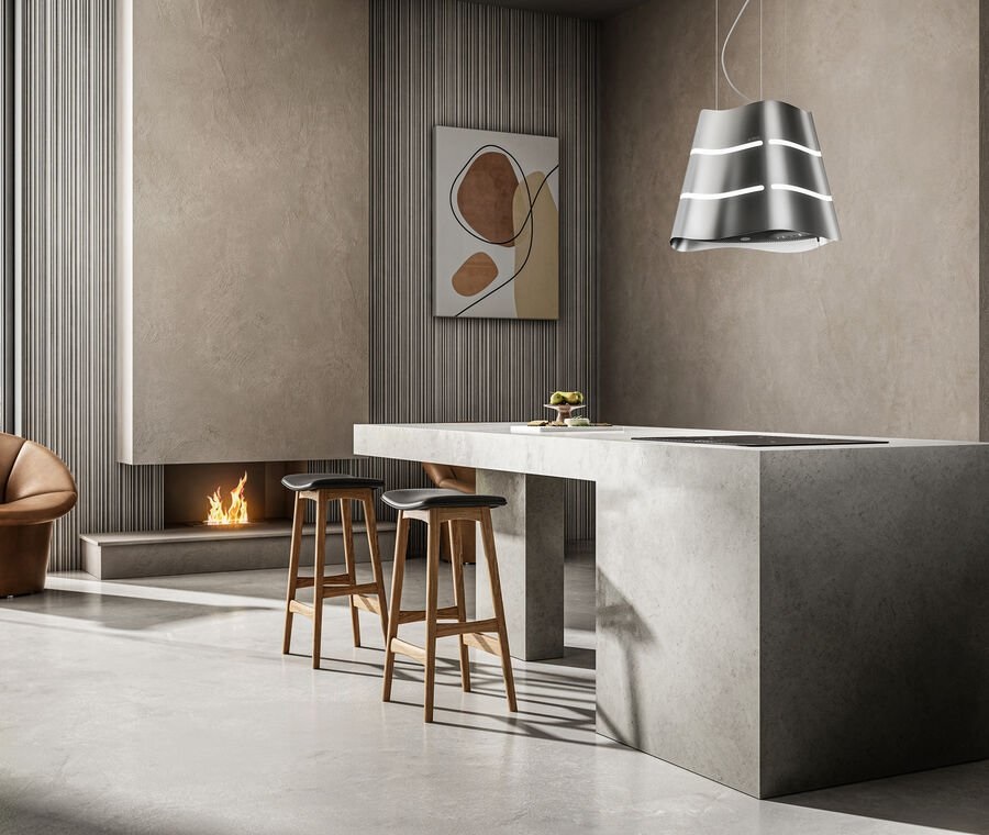 Elica WAVE UX IX/F 51 - Cappa filtrante sospesa in acciaio inox con illuminazione LED e comandi elettronici