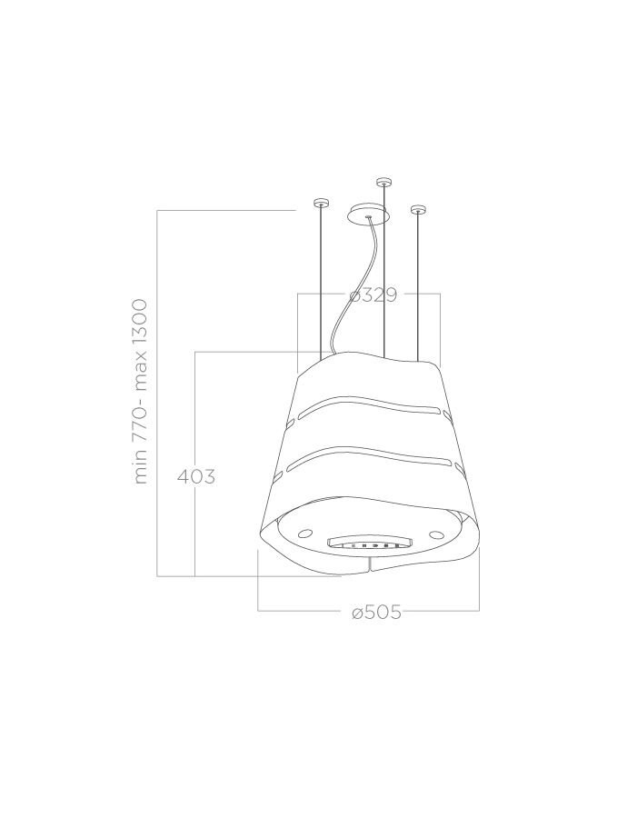 Elica WAVE UX IX/F 51 - Cappa filtrante sospesa in acciaio inox con illuminazione LED e comandi elettronici