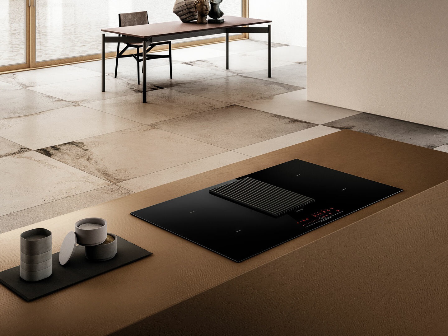 Elica NIKOLATESLA PRIME S BL/A/83 - Piano Cottura a Induzione con Cappa Integrata, 83 cm, 4 Zone Cottura, Vetro Nero, Controllo Touch