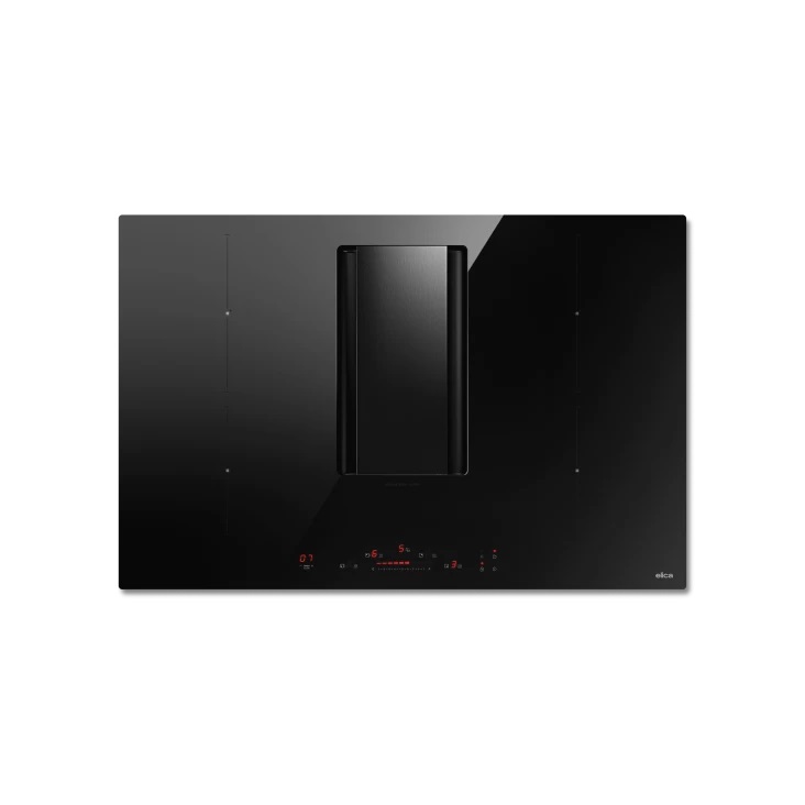 Elica NikolaTesla Alpha B BL/A/78 - Piano Cottura a Induzione con Cappa Integrata Aspirante/Filtrante, 78 cm, 4 Zone Cottura, Vetro Nero, Classe A