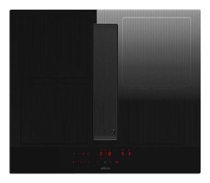 Elica NikolaTesla Velvet BL/A/60 Nero - Piano Cottura a Induzione con Cappa Integrata, 60 cm, 4 Fornelli, Vetro