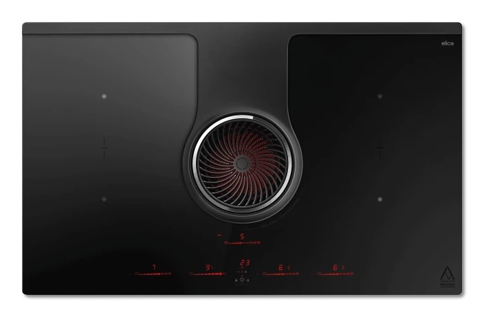 Elica NIKOLATESLA ONE HP EVO BL/A/83 - Piano Cottura a Induzione con Cappa Integrata 83 cm, Nero, 4 Fornelli, Controllo Touch, Classe Energetica A