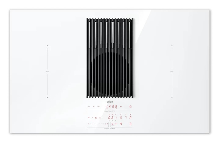 Elica NikolaTesla Libra EVO WH/A/83 Bianco - Piano Cottura a Induzione con Cappa Integrata, 83 cm, 4 Zone Bridge, Controllo Touch