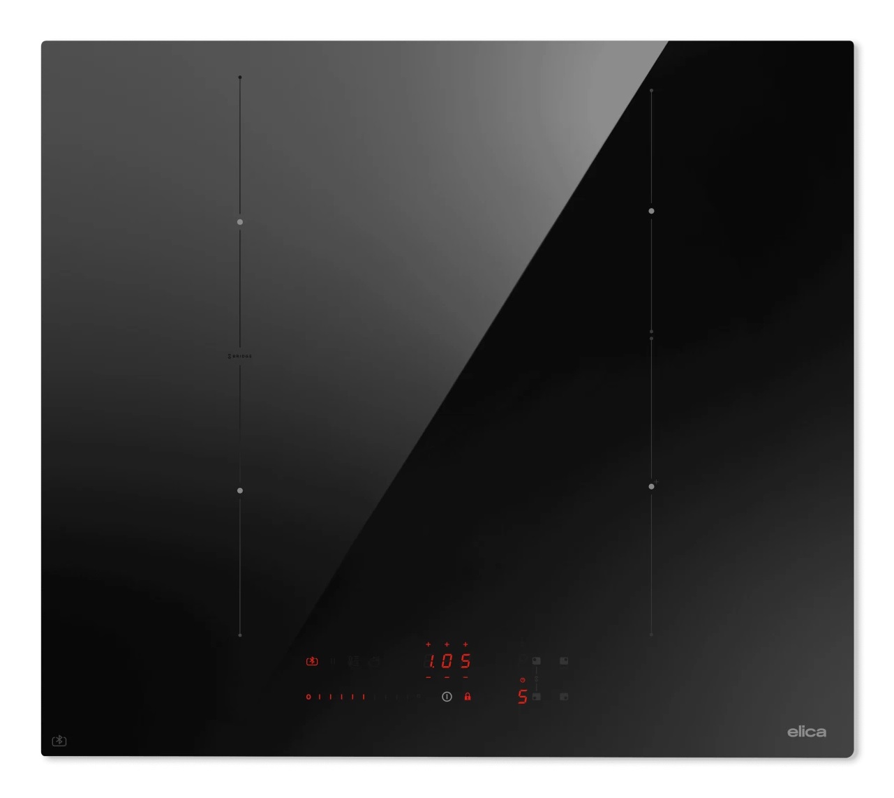 Elica Ratio Connex 604 Plus - Piano cottura a induzione 60 cm, 4 fornelli, Nero, con connessione Bluetooth