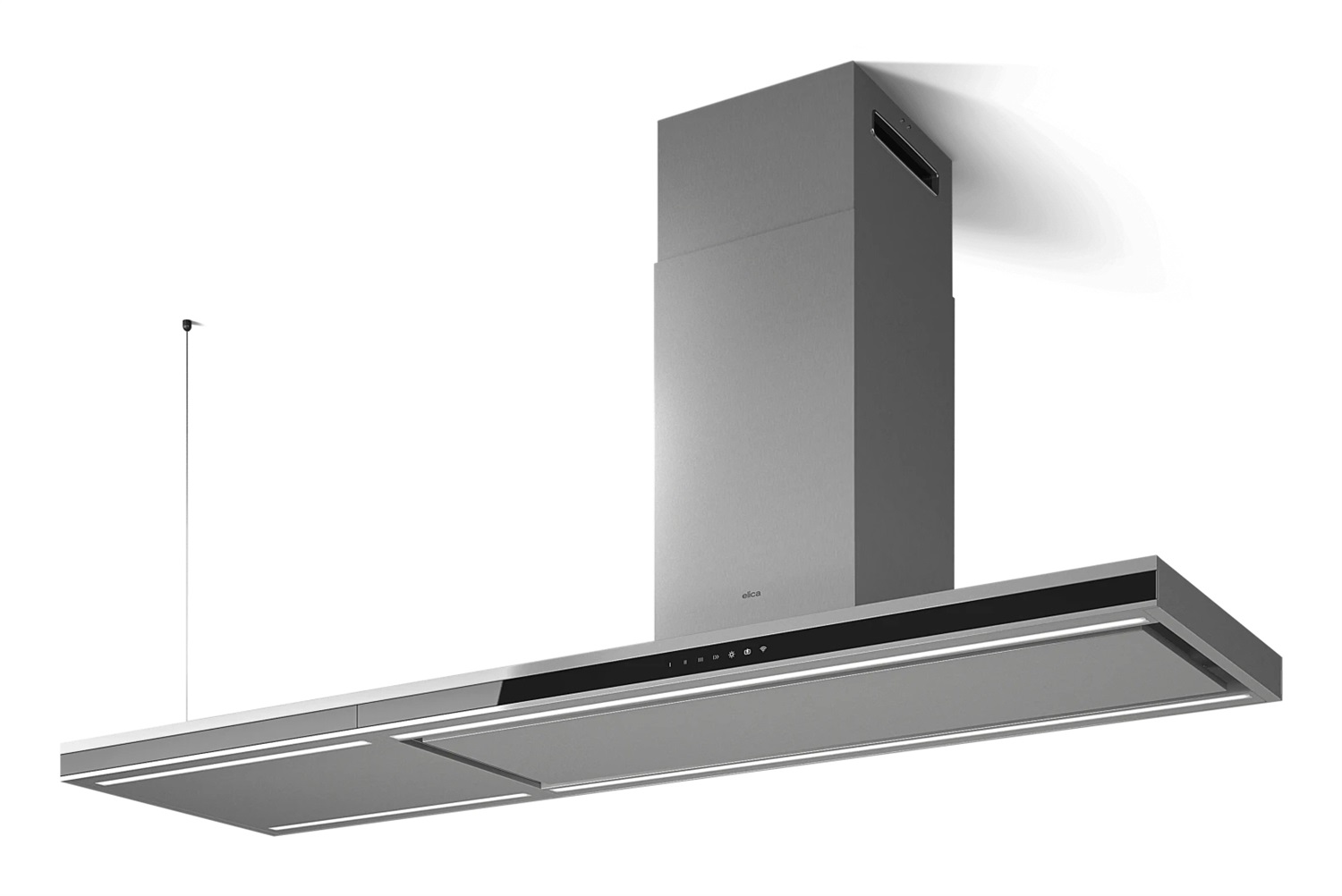 Elica Element Island Cappa Aspirante a Isola 180 cm Nero e Acciaio Inox A 620 m³/h
