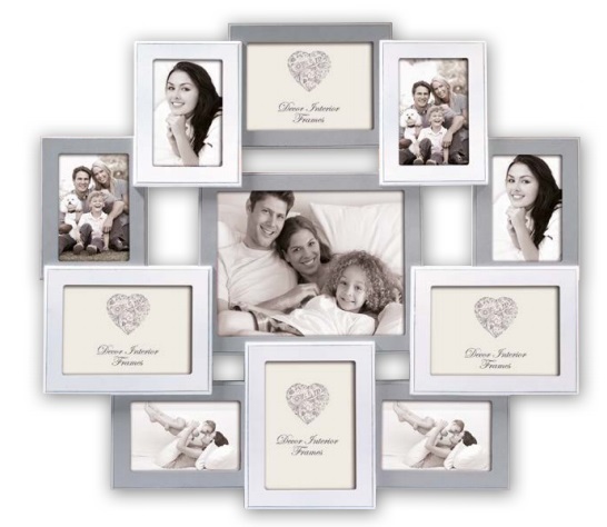 ZEP Rouen Cornice per foto multipla in legno argento 20x25 cm modello 11Q
