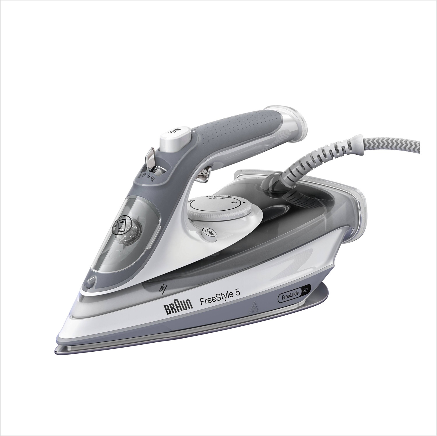 Braun TexStyle 5 SI 5078 GY Ferro da stiro a secco e a vapore 2800 W con piastra EloxalPlus, Vapore Verticale, Autospegnimento e Tecnologia FreeGlide 3D - Grigio, Bianco