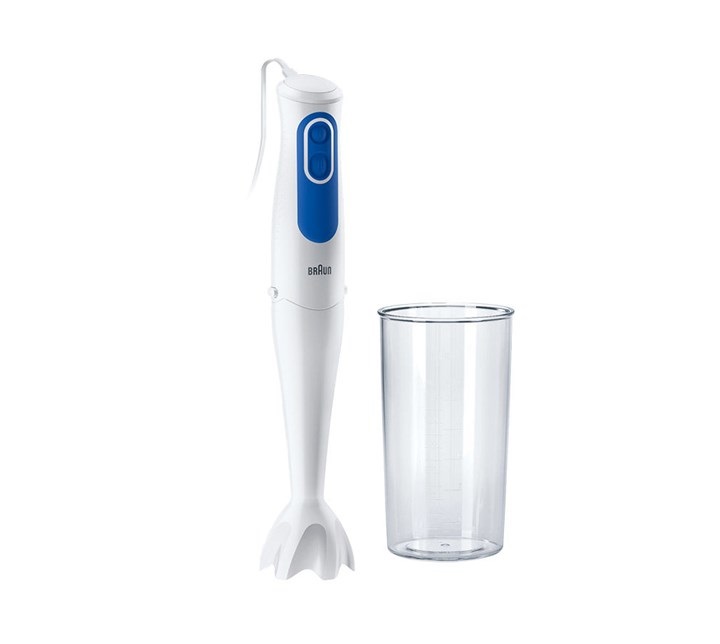 Braun MQ 3000 Smoothie Frullatore ad Immersione 0,6 L 700 W Blu/Bianco con Bicchiere Graduato e 2 Velocità