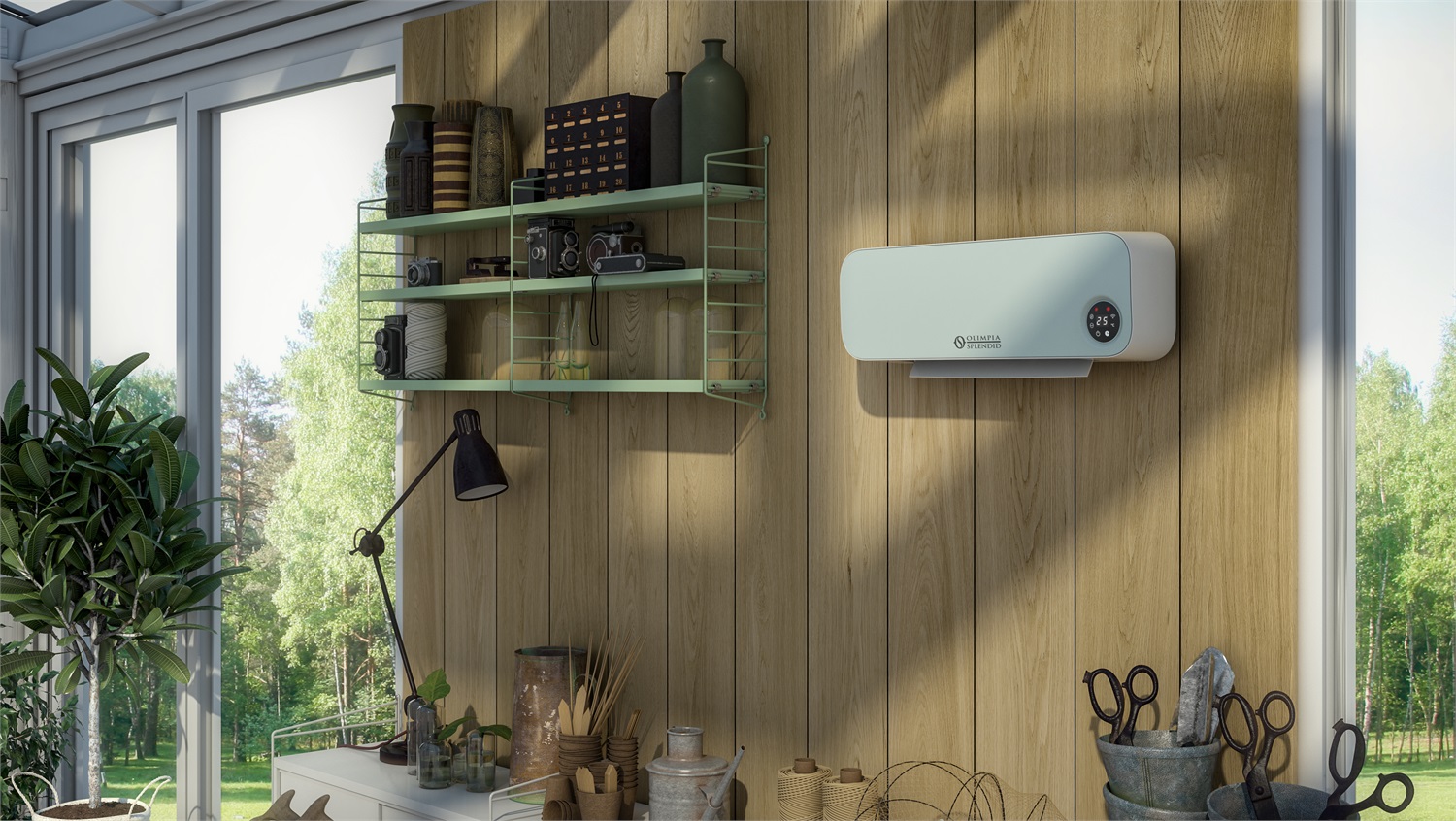 Olimpia Splendid Caldo Sky B WiFi - Termoventilatore Ceramico a Parete 2000 W con Controllo Vocale e Termostato