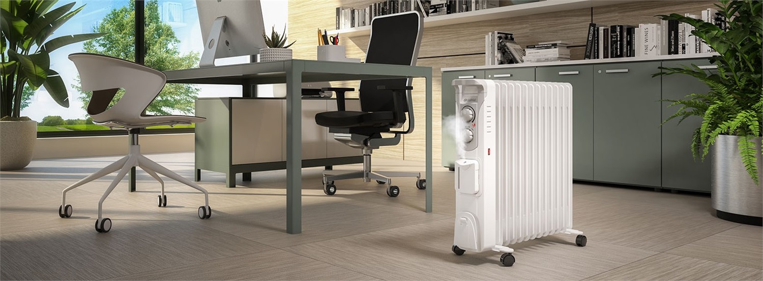 Olimpia Splendid Humi 13 Riscaldatore Elettrico a Olio 2500 W con 13 Elementi, Umidificatore e Funzione Programmabile - Bianco