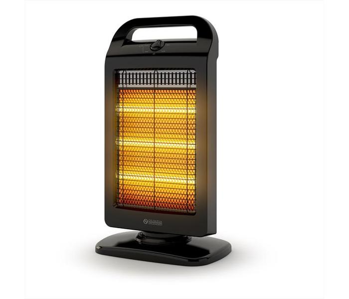 Olimpia Splendid Solaria Evo Nero - Riscaldatore ambiente elettrico a infrarossi 1200 W con tecnologia alogena e oscillazione 90°