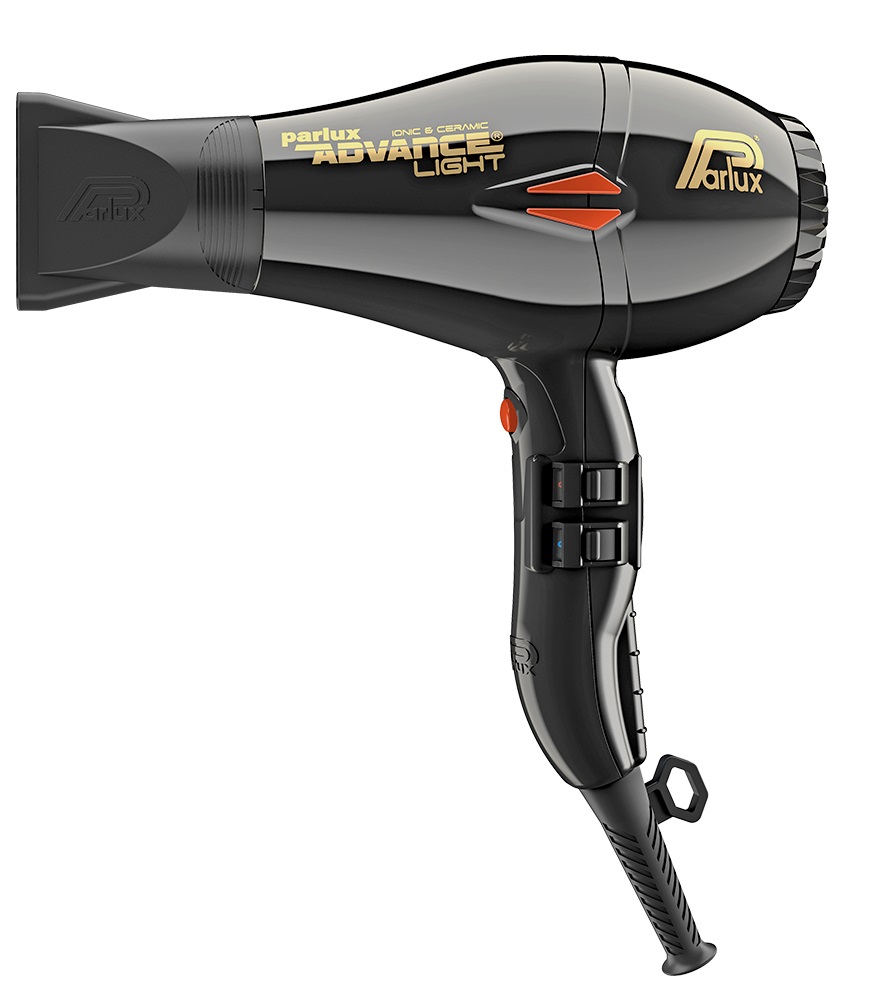 Parlux Advance Light Asciugacapelli Professionale Nero - 2200 Watt, Motore K-ADVANCE®, Tecnologia Ionica e Ceramica