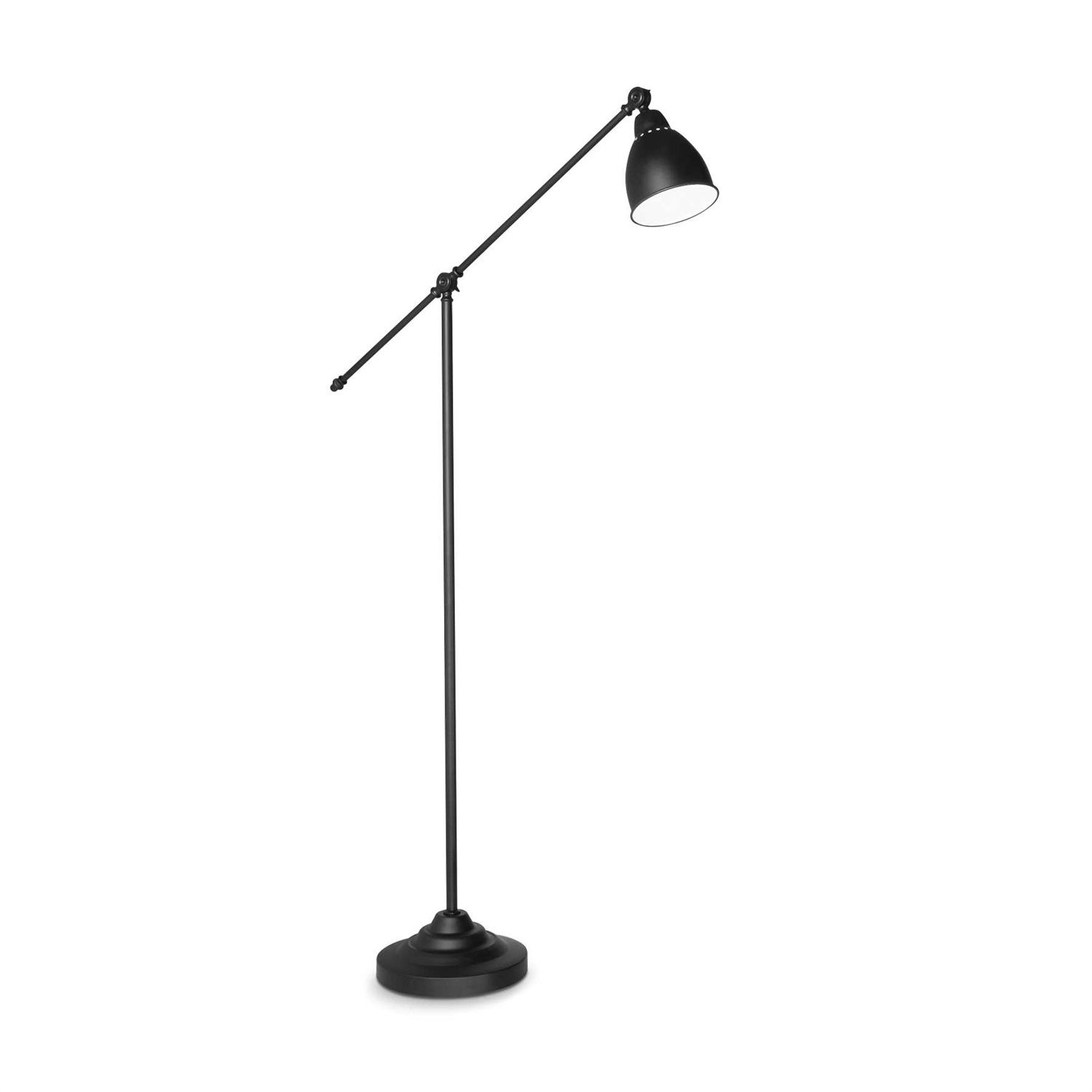 Ideal Lux Newton PT1 Lampada da Terra E27, 1 Luce, Altezza 150 cm, Finitura Nera