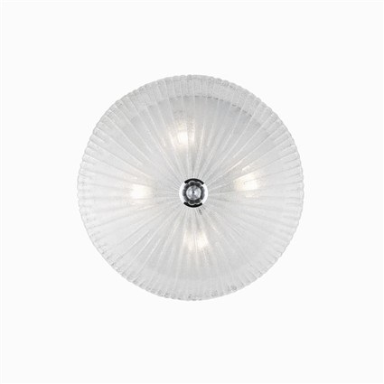 Ideal Lux Shell PL4 Lampada da Soffitto Trasparente 4 Luci in Vetro con Decorazione in Graniglia