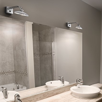 Ideal Lux Mirror-20 AP2 Lampada da Parete Cromo 40W 250x100x220mm con Diffusore Posizionabile