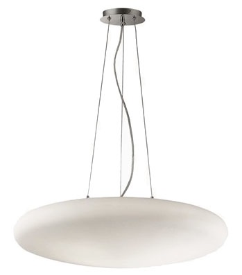 Ideal Lux Smarties SP5 D60 - Lampada a Sospensione 5 Luci in Metallo e Vetro Bianco, E27, 300 W