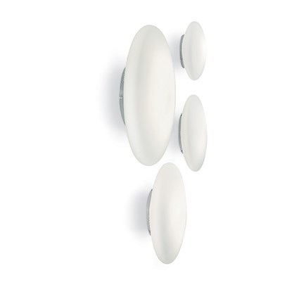 Ideal Lux SMARTIES PL3 D60 Lampada Da Soffitto 3 Luci in Metallo Bianco e Vetro Soffiato, E27, 180 W