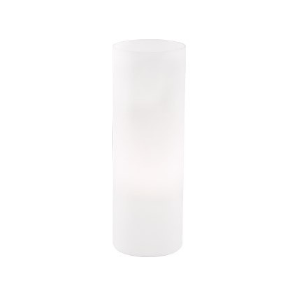 Ideal Lux Edo TL1 Big Lampada da Tavolo E27 Bianco, 60W, Montatura in Metallo Cromato, Diffusore in Vetro Soffiato