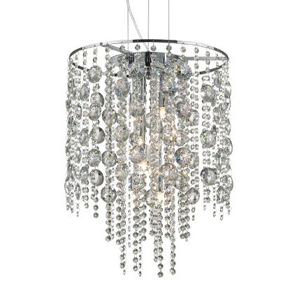 Ideal Lux EVASIONE SP8 Lampada a Sospensione 8 Luci in Cristallo Molato con Cavo Regolabile