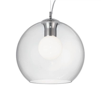 Ideal Lux NEMO SP1 D30 Lampada a Sospensione Trasparente in Vetro Soffiato E27 60 W
