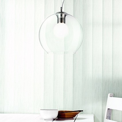 Ideal Lux Nemo SP1 D40 Lampada a Sospensione Trasparente in Vetro Soffiato con Montatura in Metallo Cromato