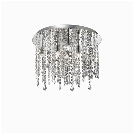 Ideal Lux ROYAL PL8 Lampada da Soffitto 8 Luci con Pendagli in Cristallo Molato - D 400 mm, H 305 mm