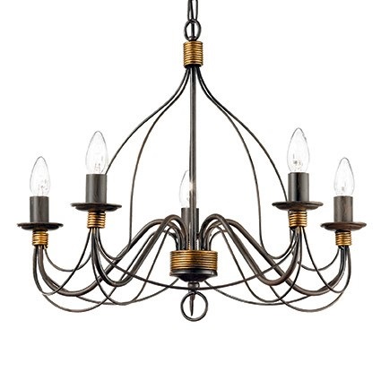 Ideal Lux CORTE SP5 Lampada a Sospensione 5 Luci in Metallo Ruggine con Finitura Antichizzata