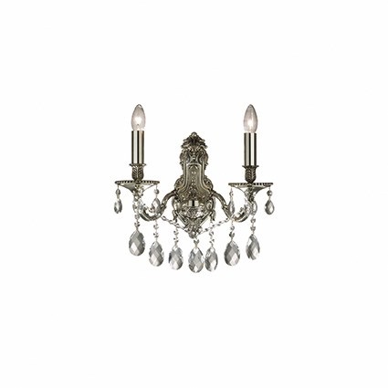 Ideal Lux GIOCONDA AP2 ORO - Lampada Da Parete 2 Luci in Metallo con Pendagli in Cristallo