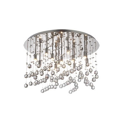 Ideal Lux MOONLIGHT PL12 Lampada da Soffitto Cromo con 12 Luci in Cristallo