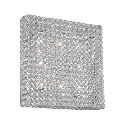 Ideal Lux ADMIRAL PL8 Lampada da Soffitto 8 Luci in Metallo e Cristallo - Dimensioni 510x510x145 mm