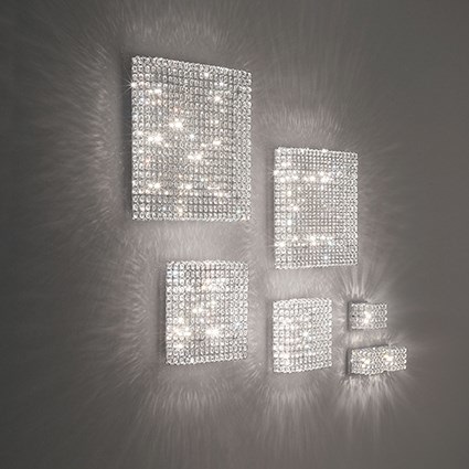 Ideal Lux ADMIRAL PL8 Lampada da Soffitto 8 Luci in Metallo e Cristallo - Dimensioni 510x510x145 mm