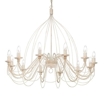 Ideal Lux CORTE SP12 Lampada a Sospensione Bianco 12 Luci in Metallo con Finitura Antichizzata