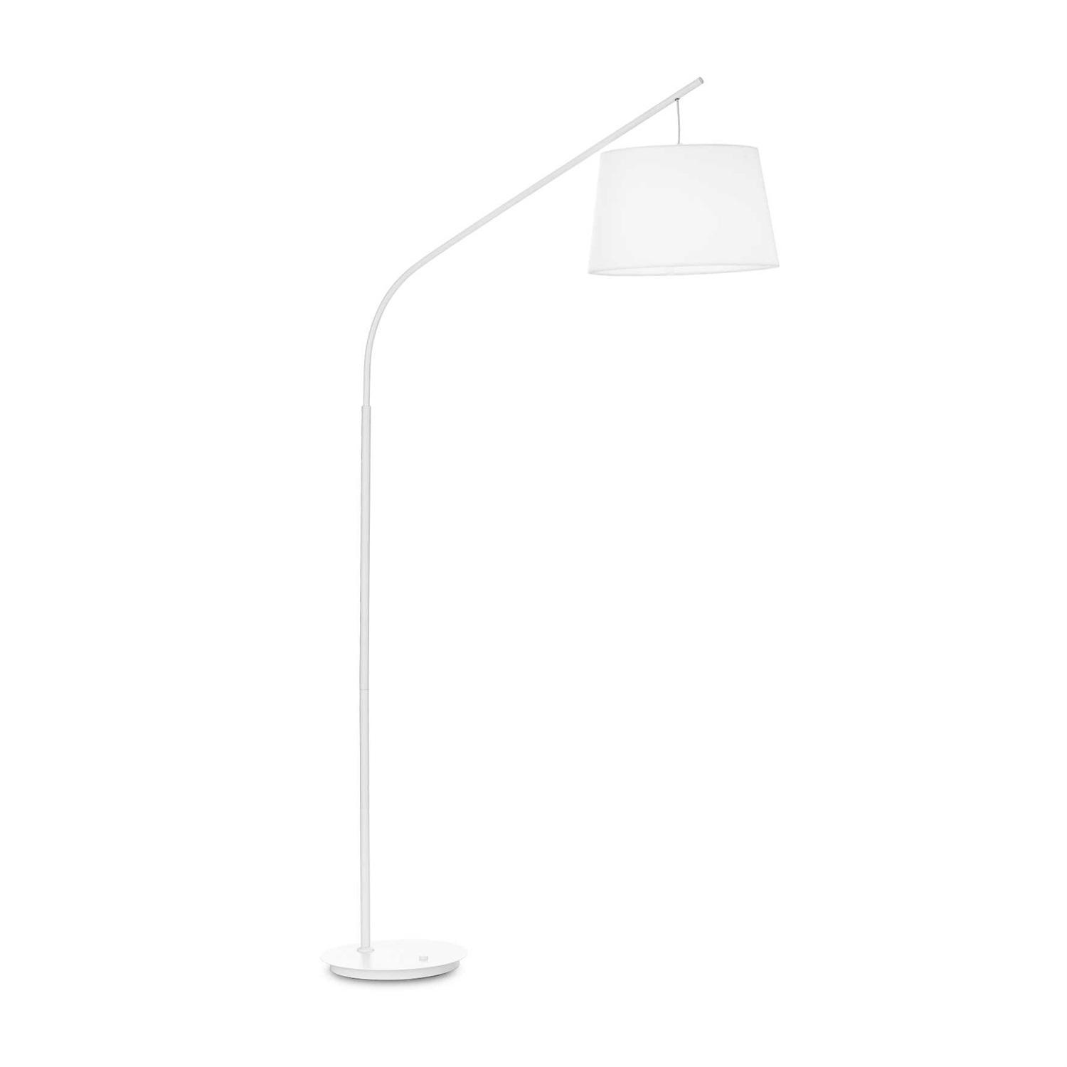 Ideal Lux Daddy PT1 Lampada da Terra Bianca in Metallo con Paralume in Tessuto - E27 60W