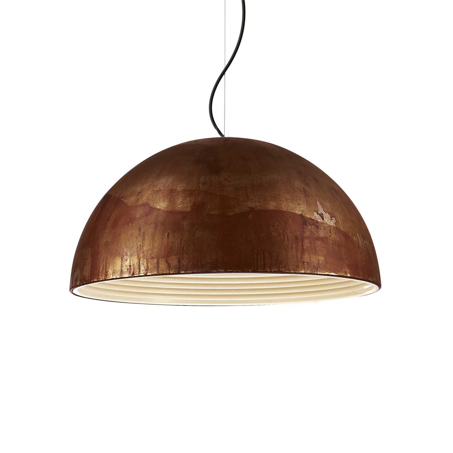 Ideal Lux Folk SP1 D50 Lampada a Sospensione 1 Luce Coffee in Metallo con Diffusore Ondulato