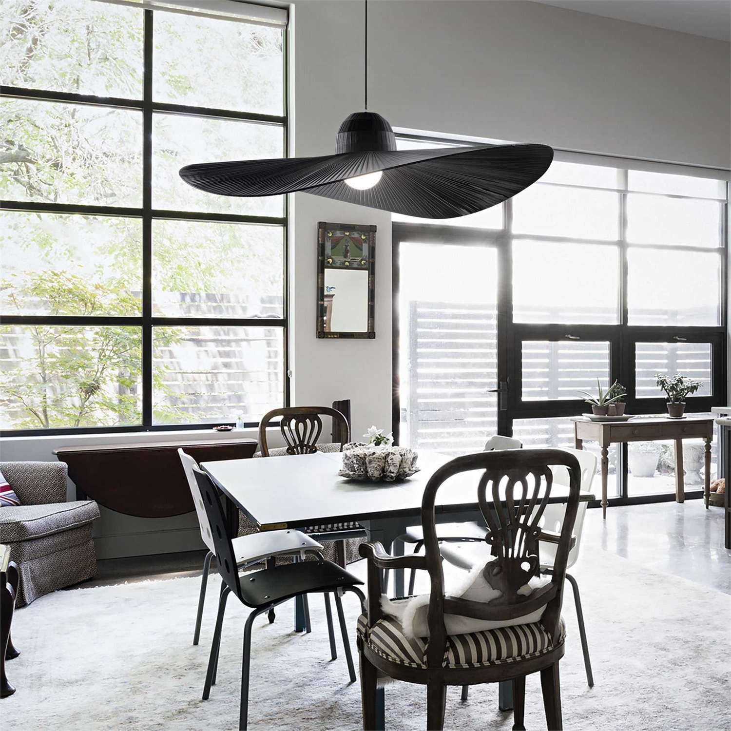Ideal Lux Madame SP1 Lampada a Sospensione Nero E27 - Dimensioni D 1100 x H min 550 / max 2300 mm