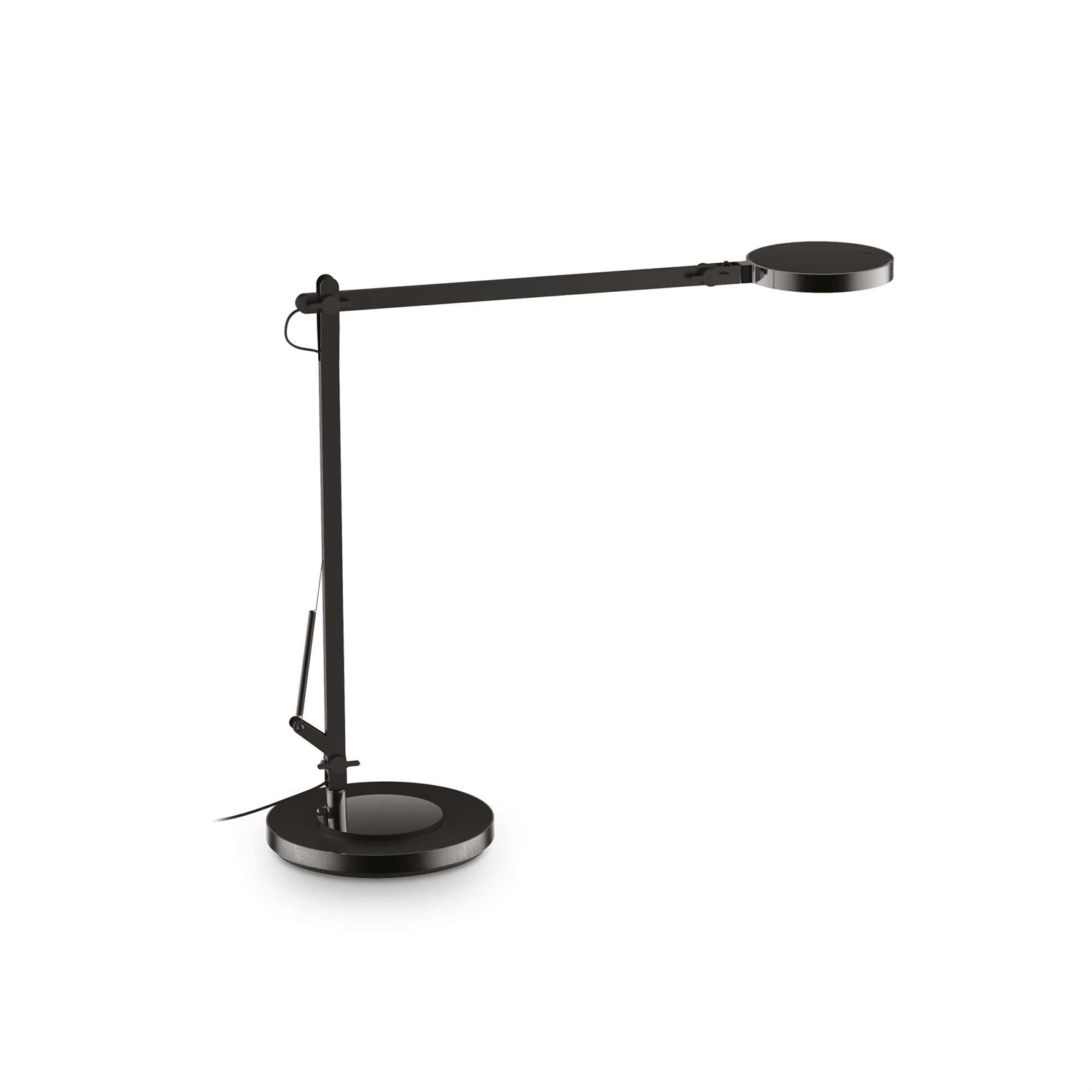Ideal Lux Futura Lampada da Tavolo 10W LED Nero - Braccio Snodato, Diffusore Orientabile, Interruttore Touch