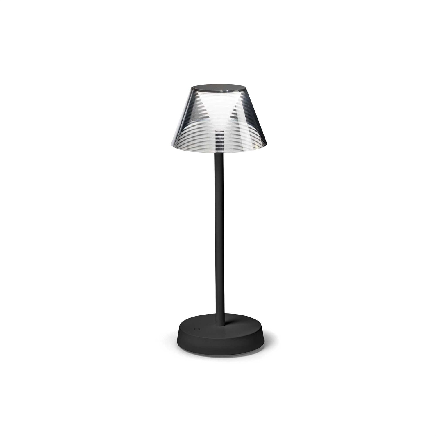 Ideal Lux Lolita TL Lampada da Tavolo Ricaricabile Nero 7W LED - Autonomia 5 ore, 450 lumen